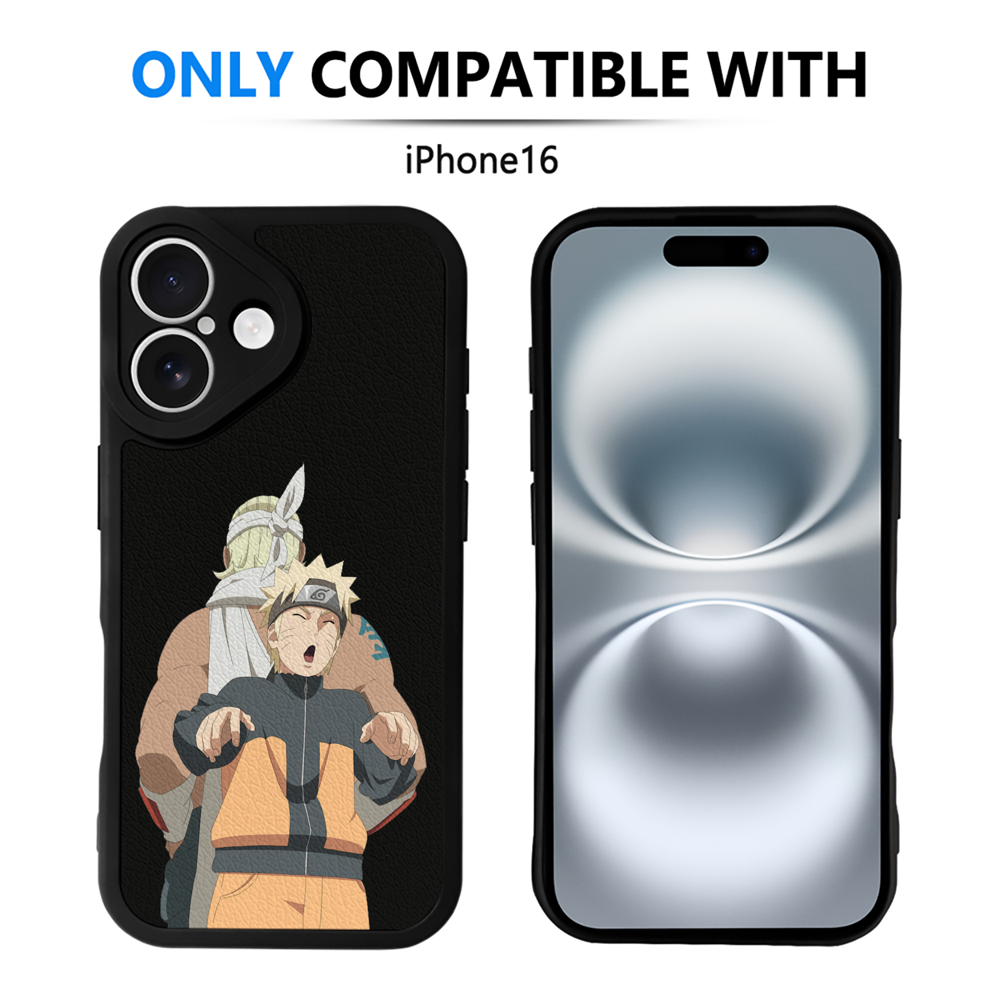 （画像用） NARUTO -ナルト- うずまき ナルト Uzumaki Naruto 【iPhone 16シリーズ対応】シリコンスマホケース（レザー調） 材質：シリコン
